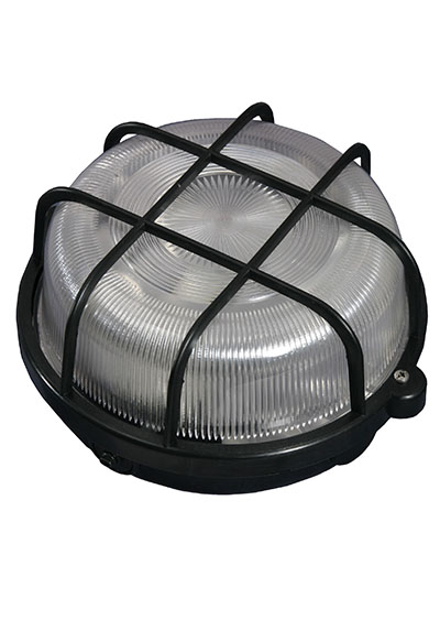 Ship lamp circular with grid black