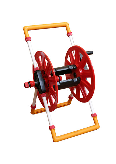 Portable plastic hose reel